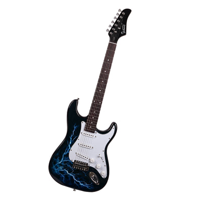 Black GST-E Electric Guitar with Shoulder Strap