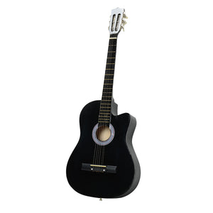 Black 38 Inch Cutaway Acoustic Guitar