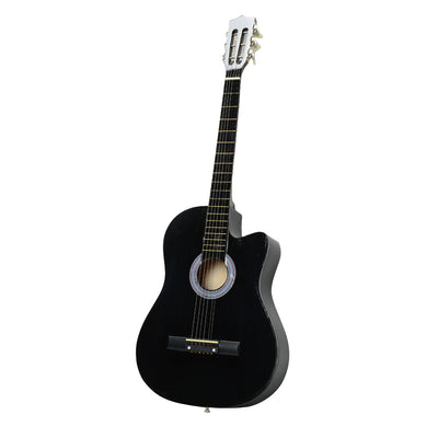 Black 38 Inch Cutaway Acoustic Guitar