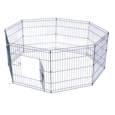 24" Tall Wire Fence Pet Dog Cat Folding Exercise Yard 8 Panel Metal Play Pen
