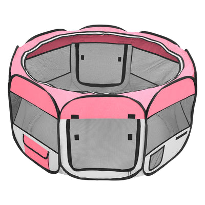 45" Portable Foldable 600D Oxford Cloth & Mesh Pet Playpen Fence