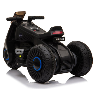 Children's Electric Motorcycle 3 Wheels Double Drive Black