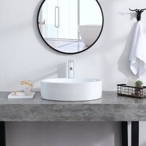 Bathroom Above Counter Oval Porcelain Ceramic Vessel Vanity Sink Art Basin