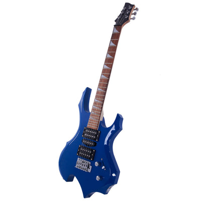 Dark Blue Flame Shaped Electric Guitar