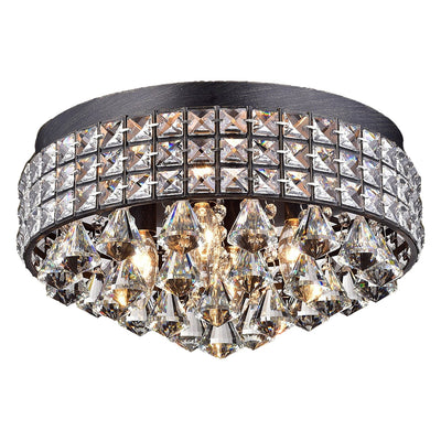 SEFINN FOUR 6 Lights Crystal Chandelier Flush Mount LED Ceiling Light Fixture for Dining Room Living Room