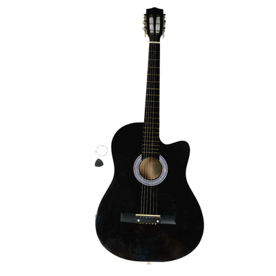 Black 38 Inch Cutaway Acoustic Guitar