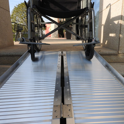 6 Ft Home Corridor Aluminum Alloy Folding Ramp Silver