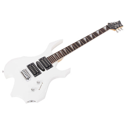 White HSH Pickup Shaped Electric Guitar