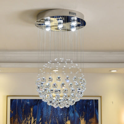 Living Room Ball Shape K9 Raindrop Crystal Chandelier