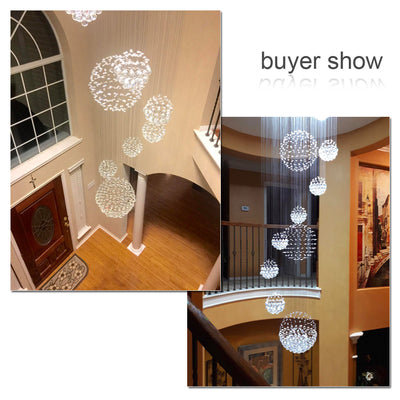 Multi-Balls High Ceiling Crystal Chandeliers