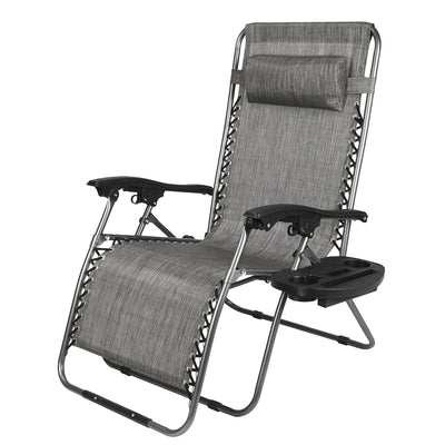 Zero Gravity Lounge Chair Widened Folding Chair Leisure Chair Gray