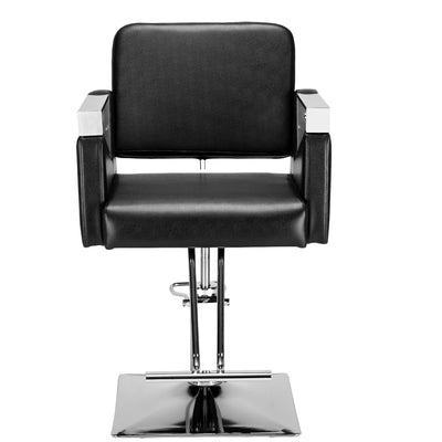 Classic Square Barber Chair Boutique Grooming Chair Black