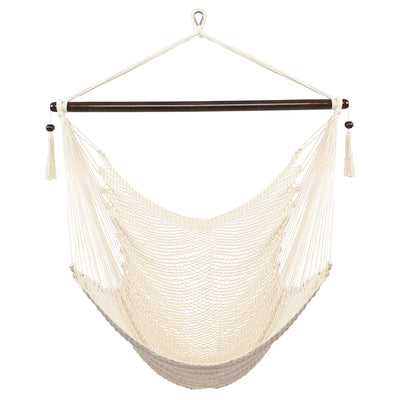 Caribbean Large Hammock Chair Swing Seat Hanging Chair with Tassels Tan