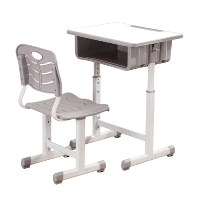 Adjustable Students Children Desk and Chairs Set White
