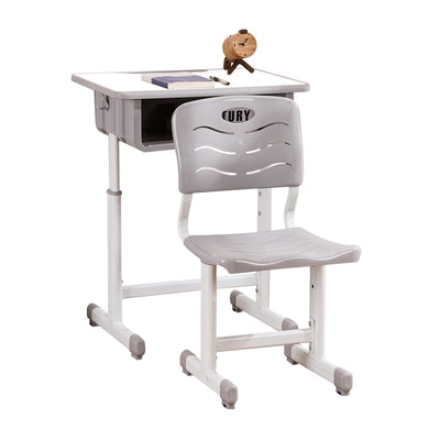 Adjustable Students Children Desk and Chairs Set White