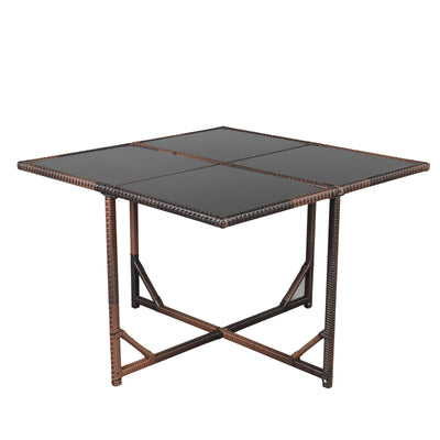 Nine-Piece Table And Chair Set-1 (1/3) Brown Gradient