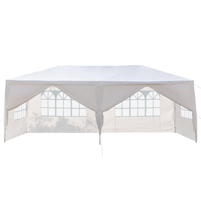3 x 6m Six Sides Two Doors Waterproof Tent with Spiral Tubes White