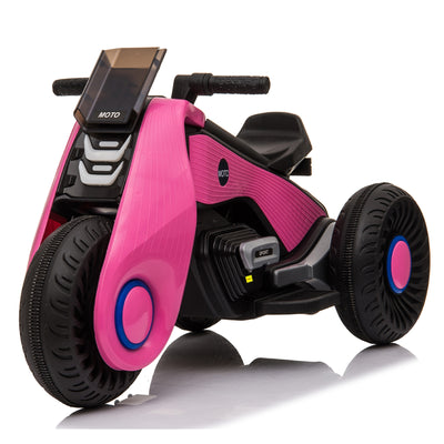 Children's Electric Motorcycle 3 Wheels Double Drive Pink