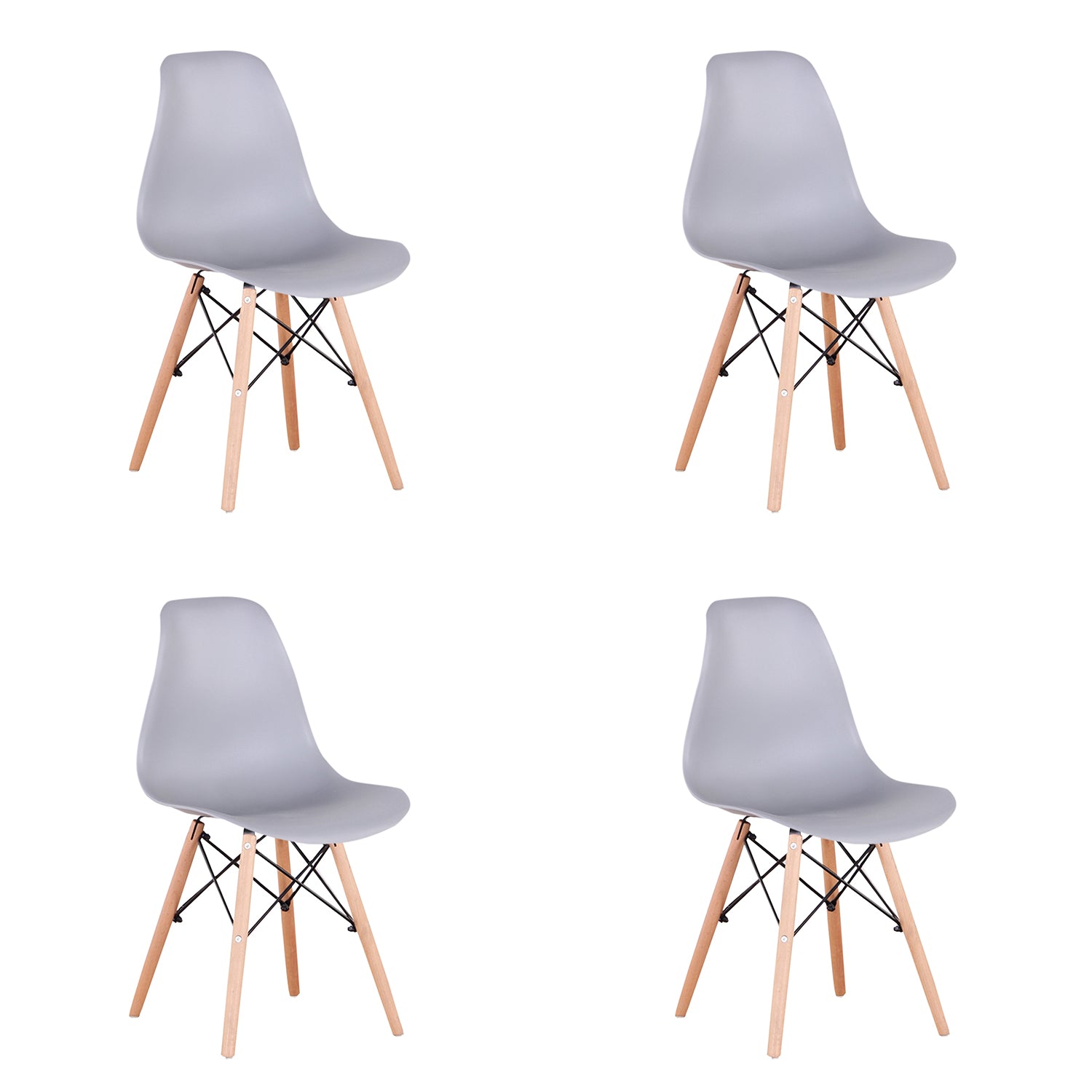 Living Room Chairs/Dining Chairs/Desk Chairs/Office Chairs/Leisure Chairs/Natural Beech Chairs with ABS backrest, a Set of 4