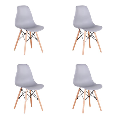 Living Room Chairs/Dining Chairs/Desk Chairs/Office Chairs/Leisure Chairs/Natural Beech Chairs with ABS backrest, a Set of 4