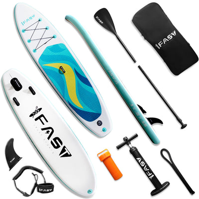 Inflatable Stand-Up Paddle Board 10' 5'' x 31.5'' x 6'', Outdoor Touring Surfing Board Green