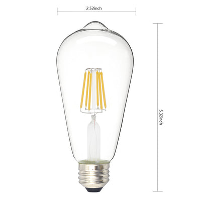 Edison Bulb LED Light Vintage Style Lighting Filament Lamp E26 Warm white 1PCS