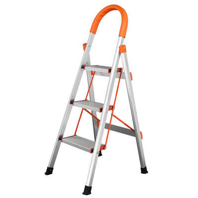 Non-slip 3-Step Aluminum Ladder Folding Platform Stool
