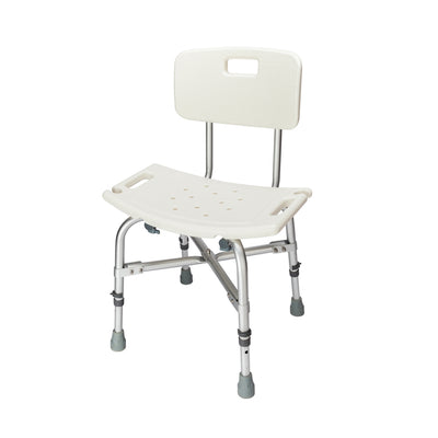 Heavy-duty Aluminum Alloy Elderly Bath Chair with Backrest White