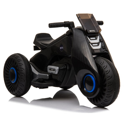 Children's Electric Motorcycle 3 Wheels Double Drive Black