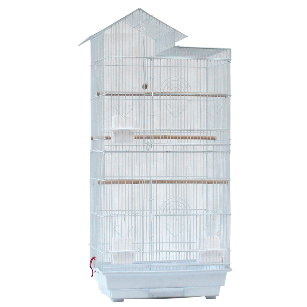 39" Bird Parrot Cage Canary Parakeet Cockatiel LoveBird Finch Bird Cage with Wood Perches & Food Cups