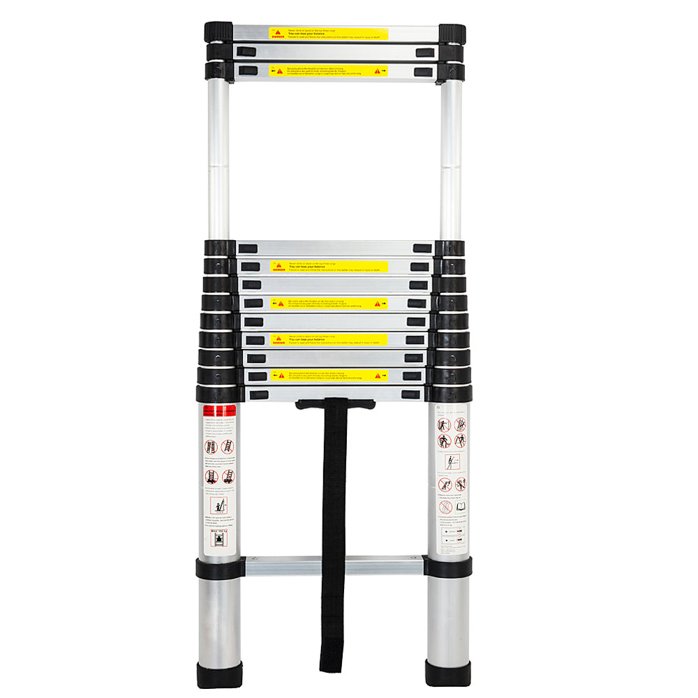 Single Side Extension 12-Step Aluminum Stretchable Ladder - auxley.com