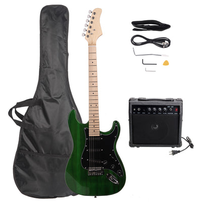 Green Stylish Electric Guitar with Black Pickguard