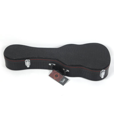 Black 23" Concert Python Pattern Leather Ukulele Case