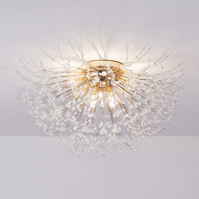 8 - Light Flush Mount Sputnik Crystal Beaded Chandelier