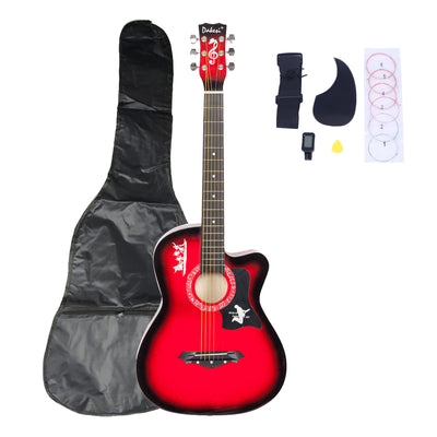 Red Basswood Guitar with LCD Tuner
