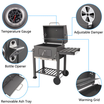 Square Oven Charcoal Oven Plastic Wheel