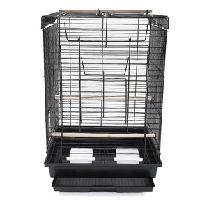23" Bird Cage Pet Supplies Metal Cage with Open Play Top Black