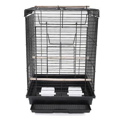 23" Bird Cage Pet Supplies Metal Cage with Open Play Top Black