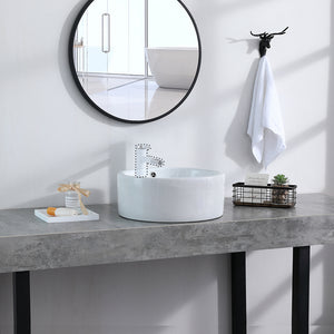 Bathroom Above Counter Round Style Ceramic Vessel Vanity Sink Art Basin