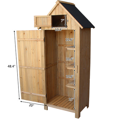 Fir wood Arrow Shed with Single Door Wooden Garden Shed Wooden Lockers