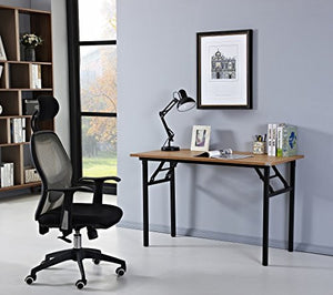 AUXLEY 47“ Teak Folding Computer Desk with  Black Leg