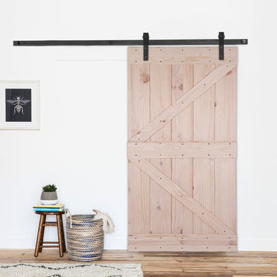42in x 84in Unfinished Knotty Pine Sliding Barn Door (Hardware Not Included) (Arrow)