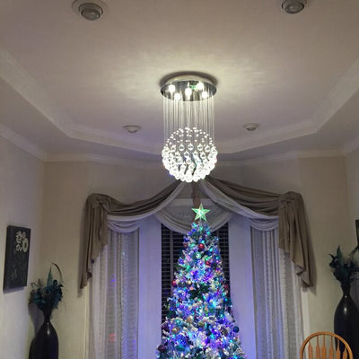 Living Room Ball Shape K9 Raindrop Crystal Chandelier