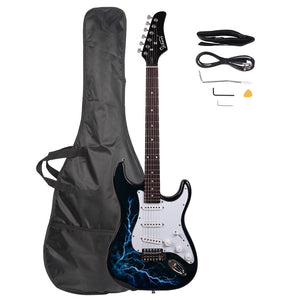 Black GST-E Electric Guitar with Shoulder Strap