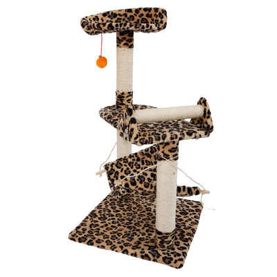 M32 32" Stable Cute Sisal Cat Climb Holder Cat Tower Leopard Print