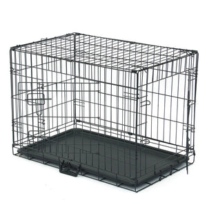 30" Pet Kennel Cat Dog Folding Steel Crate Animal Playpen