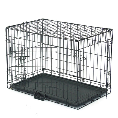 30" Pet Kennel Cat Dog Folding Steel Crate Animal Playpen