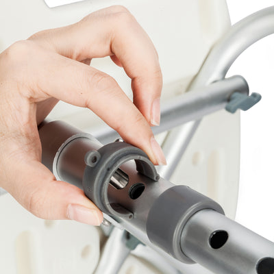 Heavy-duty Aluminum Alloy Elderly Bath Chair with Backrest White