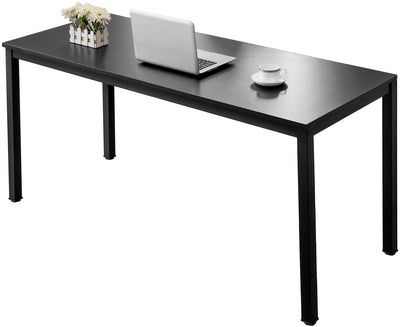 AUXLEY Computer Desk Modern Simple Office Writing Desk for Home Office, Double Deck Wood and Metal Office Table (60'', Black)