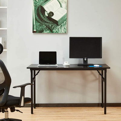 AUXLEY 47“ Black Folding Computer Desk with Black Leg